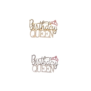 Spille corona Birthday Queen con strass scintillanti in oro e argento party