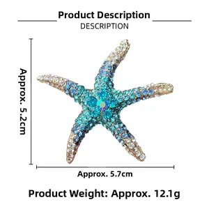 Détail montrant la largeur de 5,7 cm et la hauteur de 5,2 cm de la broche étoile