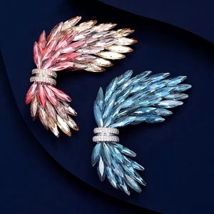 Spilla ad Ala di Lusso con Zirconia e Cristallo Eleganti Ali in Lega Spilla da Petto per Accessori da Completo Donna Gioielli per Matrimonio Banchetto Regalo