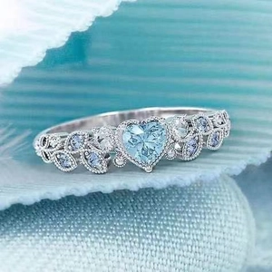 Anello Zircone Forma Cuore Moda Donna Lega Strass Gioielli Anello Dito Regalo
