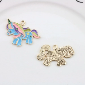 Colgantes de unicornio en esmalte pastel para joyería DIY collares y pendientes