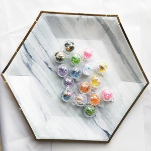 Pendentifs boules acryliques 2cm DIY avec paillettes, perles et coquillages