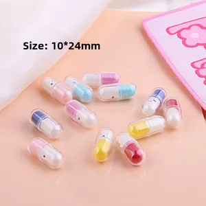 Set van 11 kleurrijke smiley capsule bedeltjes voor DIY sieraden, maat 10x24mm