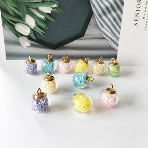 Kreatives DIY Schmuckzubehör Harz Kunststoff Kugel Anhänger Mit Bunten Glitzer Pailletten Für Armband Halskette Herstellung