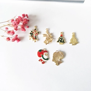 DIY Christmas alloy charms with Santa, tree and bell designs for jewelry making