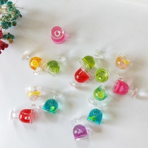 Pendentifs cocktails miniatures colorés en résine avec fruits pour bijoux DIY