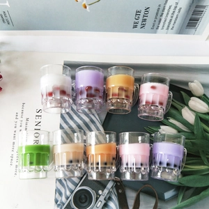 Set of 9 DIY resin bubble tea pendants for earrings and necklaces in assorted colors