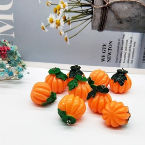 3D Pumpkin Resin Charms For Halloween DIY Jewelry Making Orange Green Drip Oil Charm For Phone Case Hair Accessory Gift