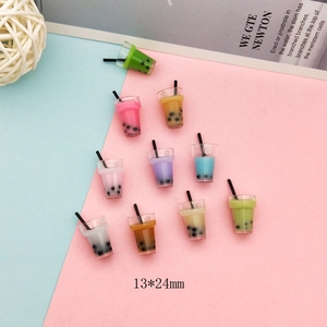 Mini tasses de thé aux perles en résine colorée pour bijoux DIY de 13x24mm