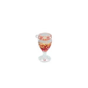 Acrylic wine glass pendant with gold foil and red glitter for DIY jewelry making