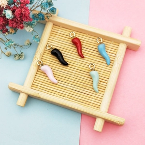 Colorful chili pepper enamel charms in 5 colors for DIY jewelry making and crafts