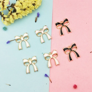 Pendentifs Nœud Papillon en Alliage Émail Style Coréen Charmes de Nœud pour DIY Boucle d'Oreille Collier Bijoux Accessoires Femme