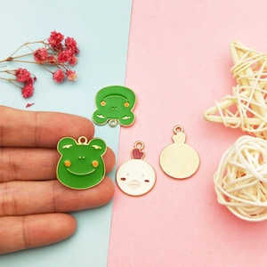 Cartoon frog and chick enamel alloy pendants for DIY handmade jewelry crafts