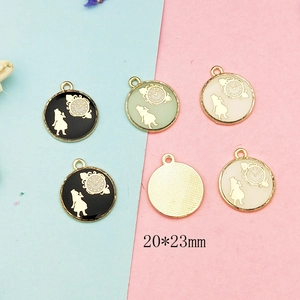 Enamel clock girl charms for DIY jewelry making in assorted colors 20x23mm