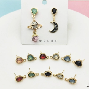 DIY Herz Wassertropfen Ohrstecker Legierung Strass Künstliche Perle Schmuckherstellung Zubehör Komponenten Für Damen