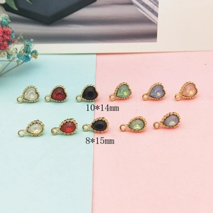 Herz- und Tropfenanhänger aus Kristall für DIY-Schmuck, 10x14mm und 8x15mm Größen