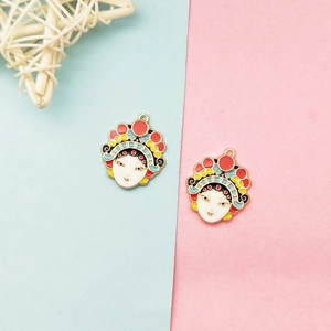 Detailed view of Peking Opera facial pendants for DIY earring and jewelry making