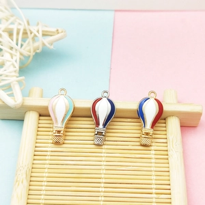 Colorful hot air balloon enamel pendants for DIY jewelry earring making and crafts
