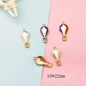 Colorful 10x22mm hot air balloon alloy pendants for DIY jewelry and earring making