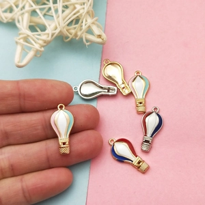 Colorful hot air balloon alloy enamel pendants for DIY earrings and jewelry making