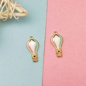 Macro shot of colorful enamel hot air balloon alloy charms for DIY jewelry making