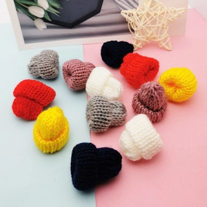 Mini Knit Beanie Hats Colorful Woolen Hats For Doll Accessories DIY Crafting Ornament Christmas Decoration Hand Knitting