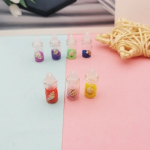Mini pendentifs bouteilles avec sable coloré et coquillages pour création de bijoux DIY