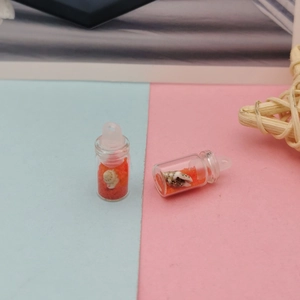 Mini pendentifs en verre avec sable orange et coquillage pour bijoux de bricolage