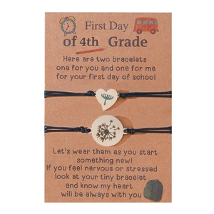 Handmade woven friendship bracelets for 4th Grade Back to School with dandelion charms