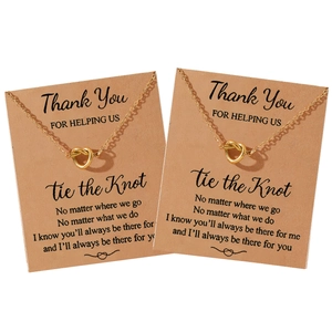 Set de dos collares de nudo dorado con tarjetas de regalo para bodas y eventos