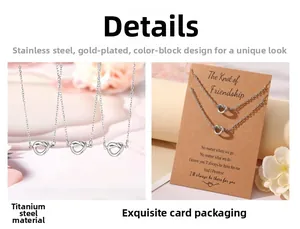 Detail of silver knot pendants on a Friendship card with a gift presentation macro view