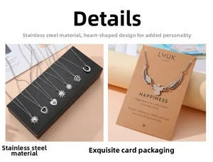 Details von Edelstahl-Herzanhängern auf Grußkarten für Damen als Geschenk