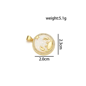 Detailed view of Cancer zodiac pendant with dimensions 2.3x2.0cm and 5.1g weight info