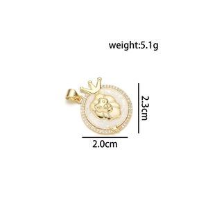 Detailed view of lion head gold pendant with dimensions 2.3cm by 2.0cm and 5.1g weight