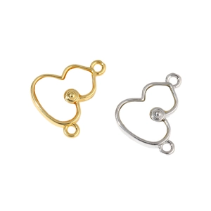 Gold and silver shell gourd pendants in copper with 18k plating and cubic zirconia