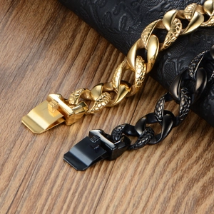 Herren-Panzerarmband aus Titanstahl mit Drachenschuppen-Textur und Klappverschluss