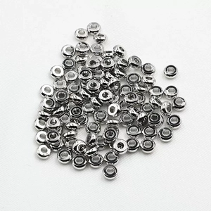 Polished silver spacer beads made of durable metal for DIY jewelry making and bracelets