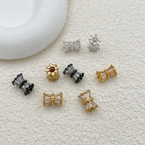 Kupfer Gold Galvanisiert Mikro-Pave Zirkonia Abstandsperlen Geometrische Schleife Zylinder Perlen Für DIY Armband Schmuckherstellung