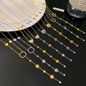 Luxurious 18K gold plated stainless steel necklaces with diverse geometric pendants