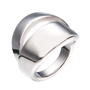 Minimalist Stainless Steel Bottle Opener Ring For Men Wide Band Geometric Polished Punk Style Finger Ring Jewelry Gift