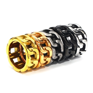 Retro Punk Edelstahl Panzerkette Ring Für Herren Unisex Gothic Lokomotive Hohler Bandring Mode Schmuck