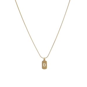 Collier minimaliste en acier inoxydable doré avec pendentif rectangulaire évidé et chaîne