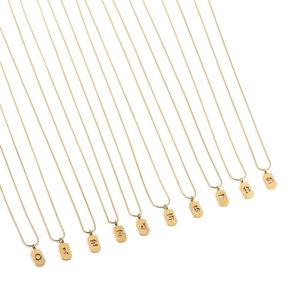 Ensemble de colliers en acier inoxydable doré avec pendentifs carrés numérotés 0-9