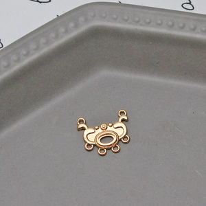 Detailed view of vintage gold-plated filigree connector for DIY earring and jewelry making