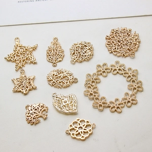 DIY vergoldete Messinganhänger mit Zirkonia-Baumranken und floralen hohlen Designs