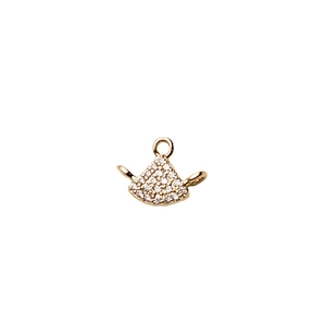 Gouden waaiervormige hanger met zirkonia voor het maken van doe-het-zelf sieraden