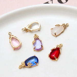 Plum blossom metal drop pendants in six colors for DIY jewelry making and necklaces
