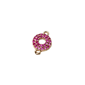 DIY Gold Anhängerverbinder mit rosa Zirkonia für Ketten und Schmuckherstellung