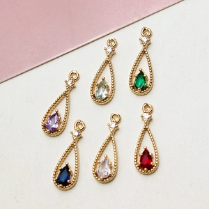 Pear cut zircon teardrop pendants in six colors for DIY jewelry necklaces and bracelets