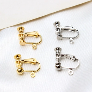 Adjustable gold and silver screw clip-on earring converters for non-pierced ears